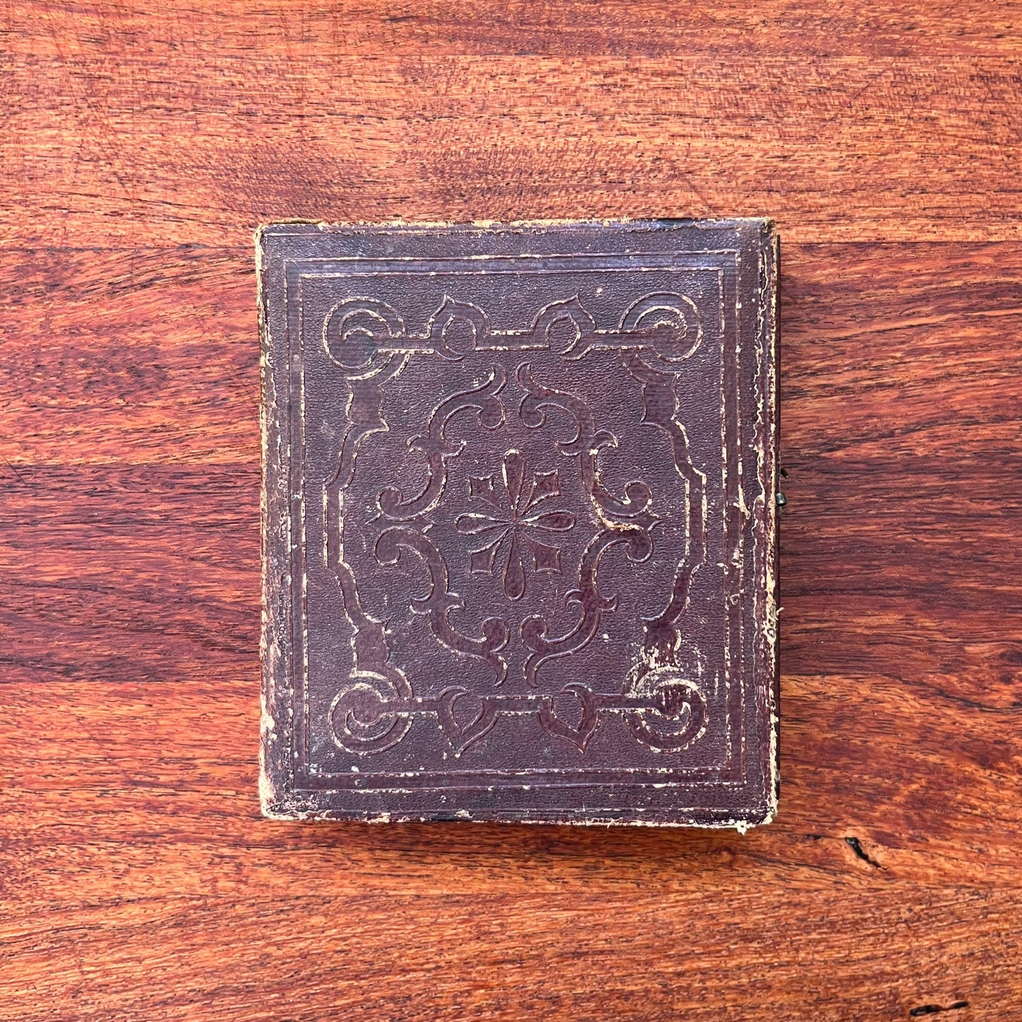 c. 1840s Oil Painting Portrait in Leather Case
