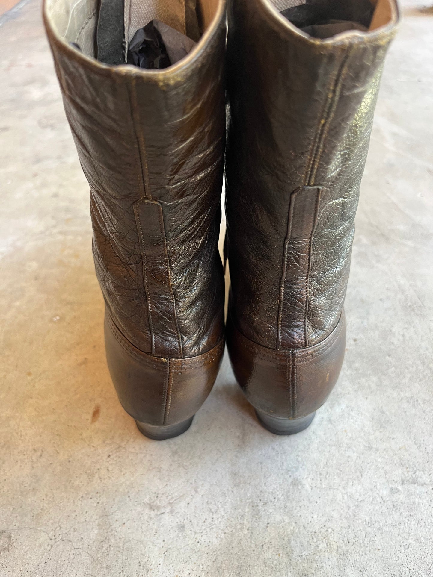 c. 1910s-1920s Brown Boots | Approx Sz 8.5-9