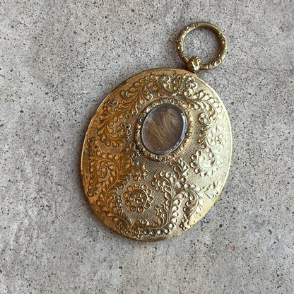 c. 1820s-1840s Large Pinchbeck Hair Pendant