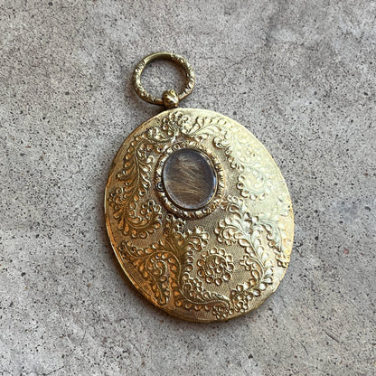 c. 1820s-1840s Large Pinchbeck Hair Pendant