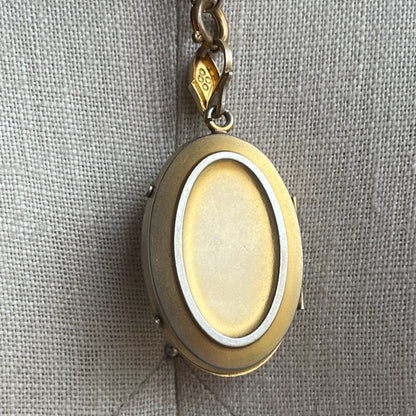 c. 1880s Hardstone Cameo Locket w/ Photo + Hair