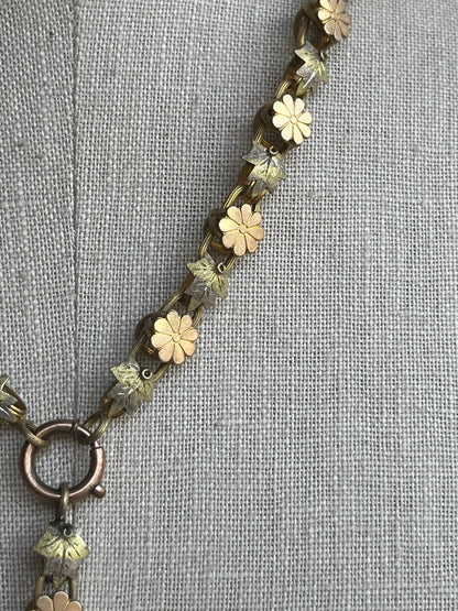 c. 1880s Gold Filled Daisy Book Chain