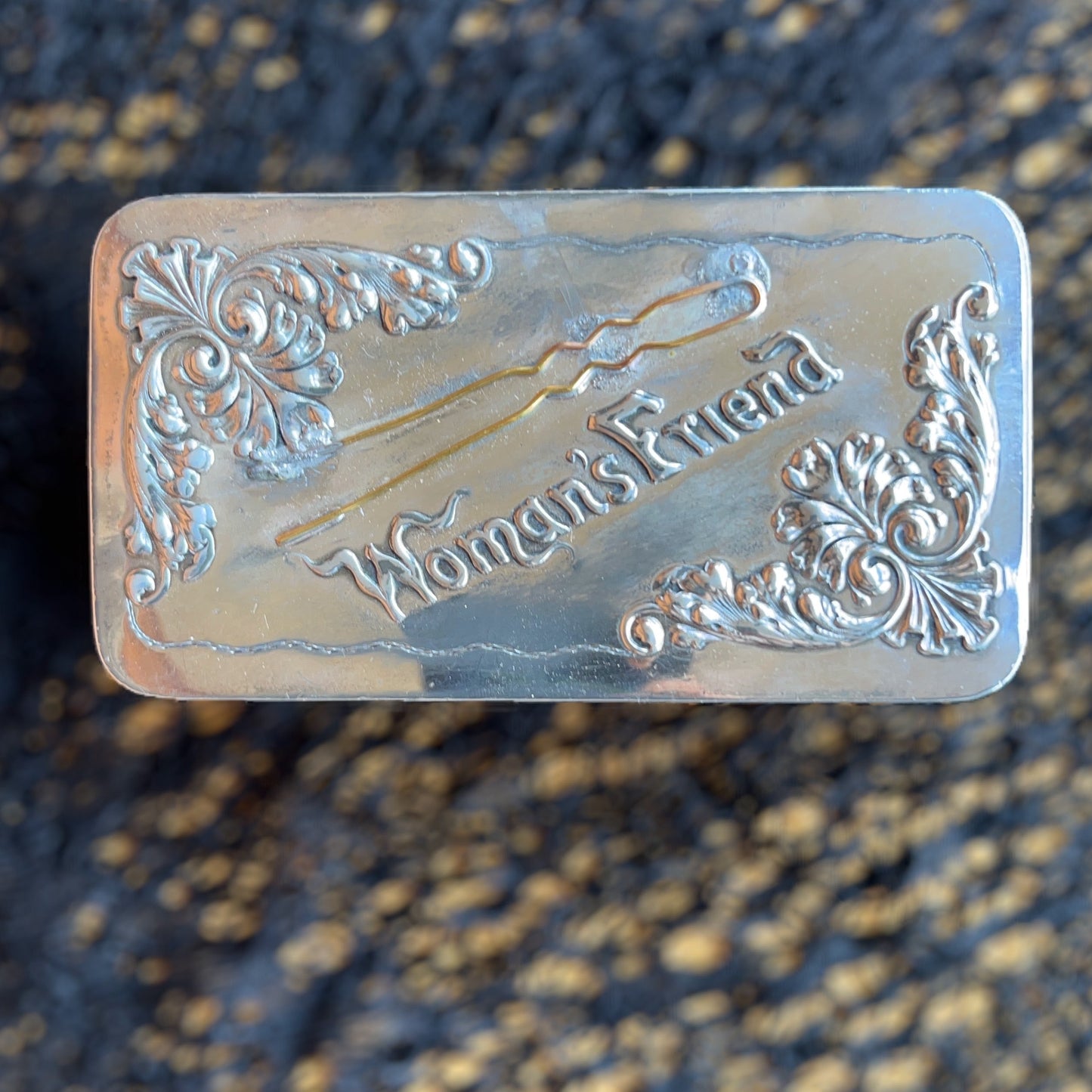 c. 1890s "Woman's Friend" Pin Box - Large