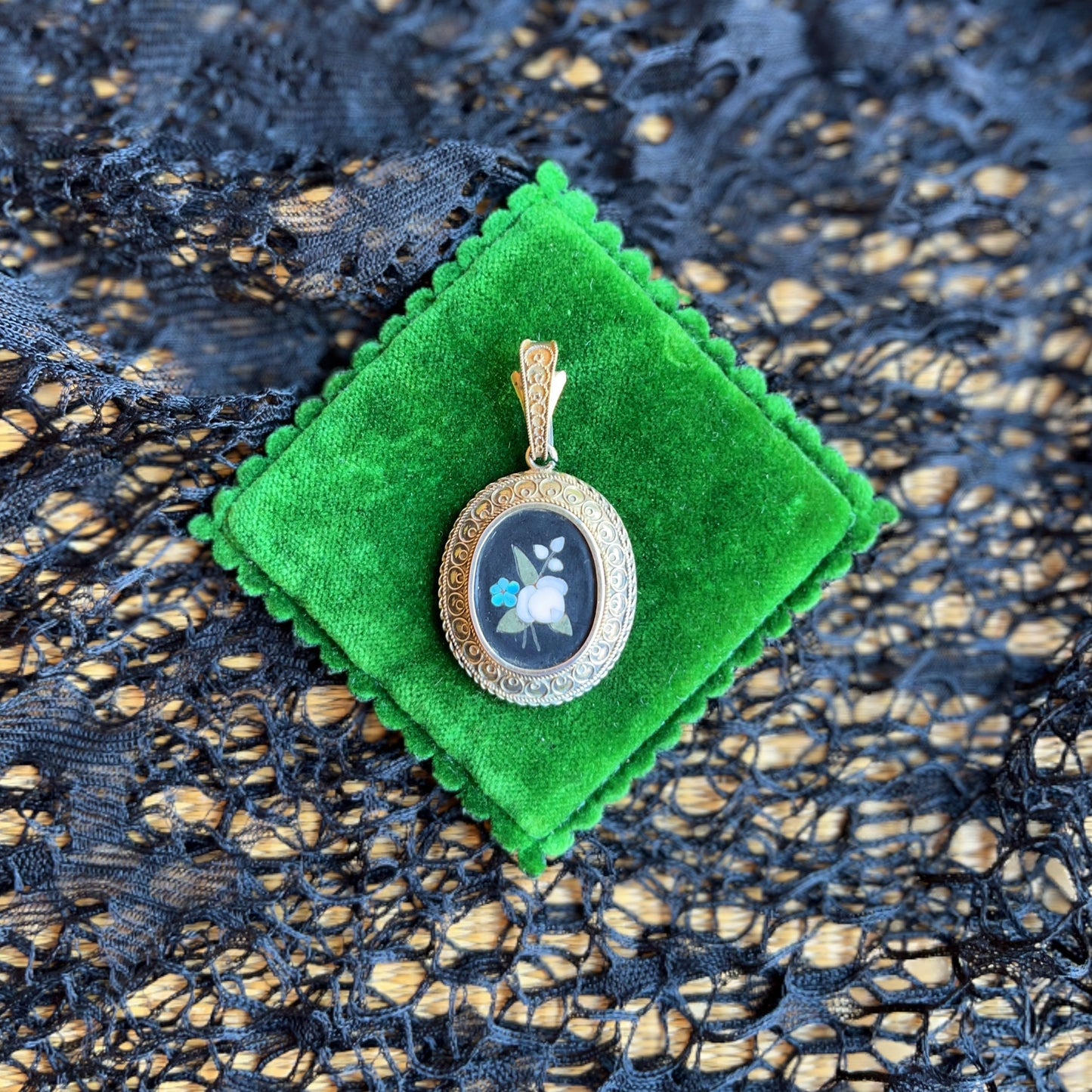 c. 1880s Pietra Dura Locket
