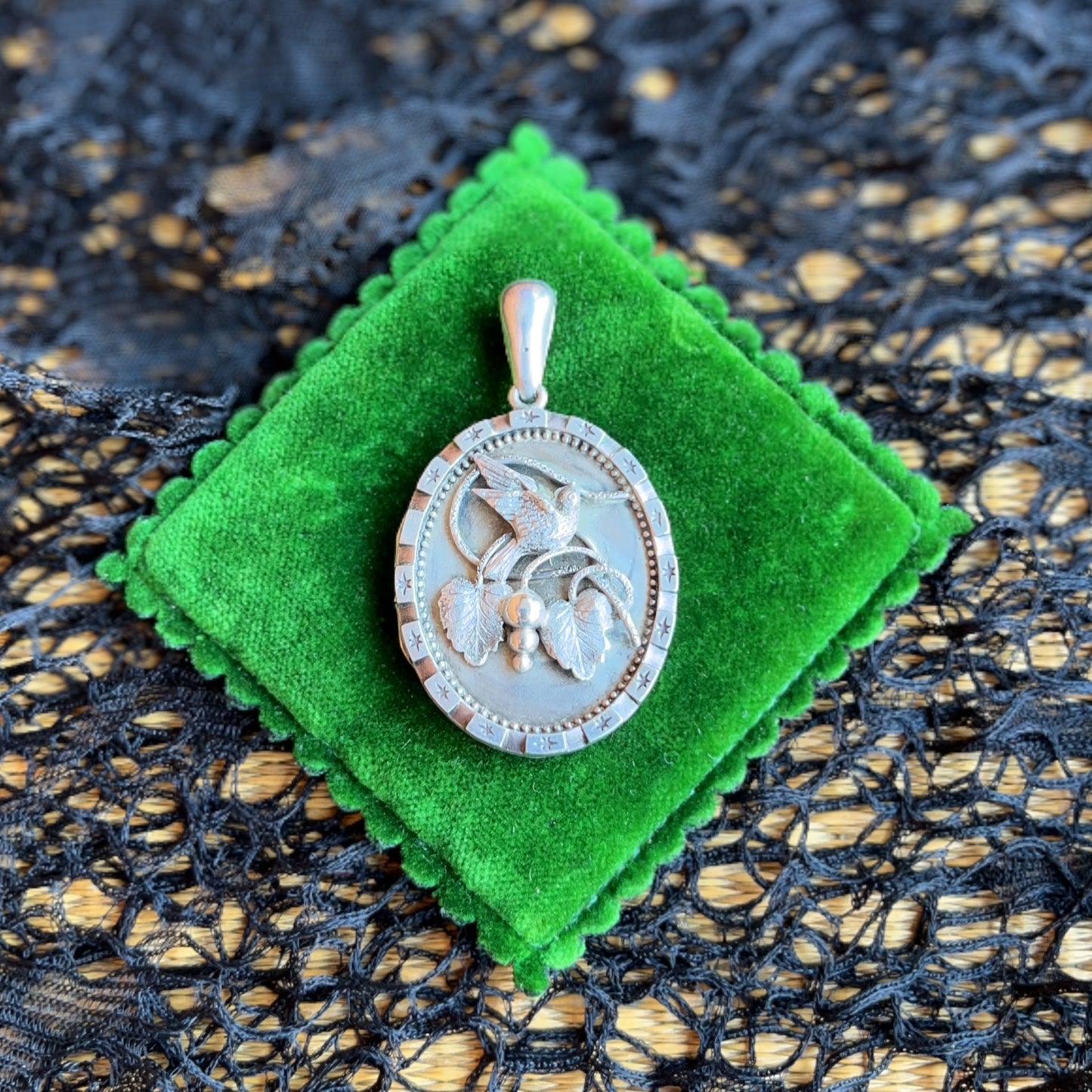 c. 1880s Victorian Aesthetic Movement Silver Locket