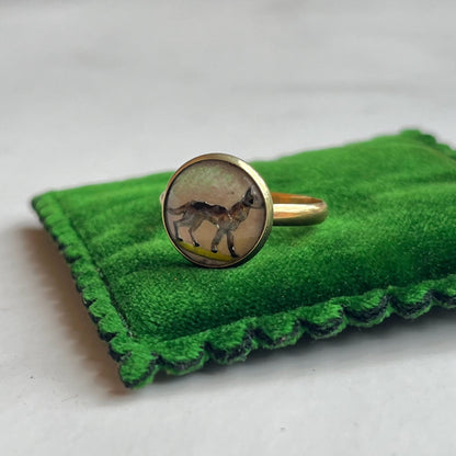 14k Gold Essex Crystal Dog Conversion Ring