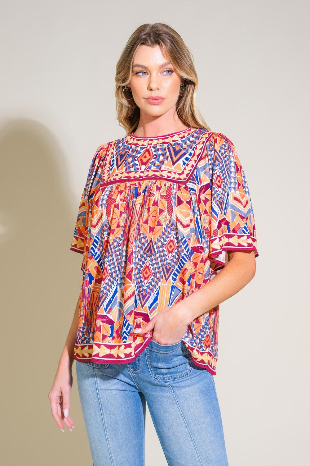 SPARKLY ENERGY WOVEN TOP