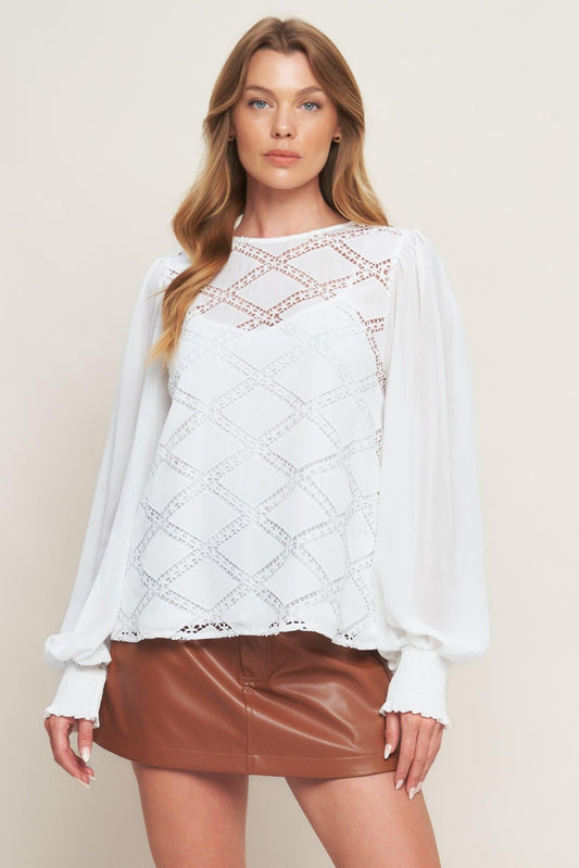 WEEKEND WANDERER WOVEN TOP