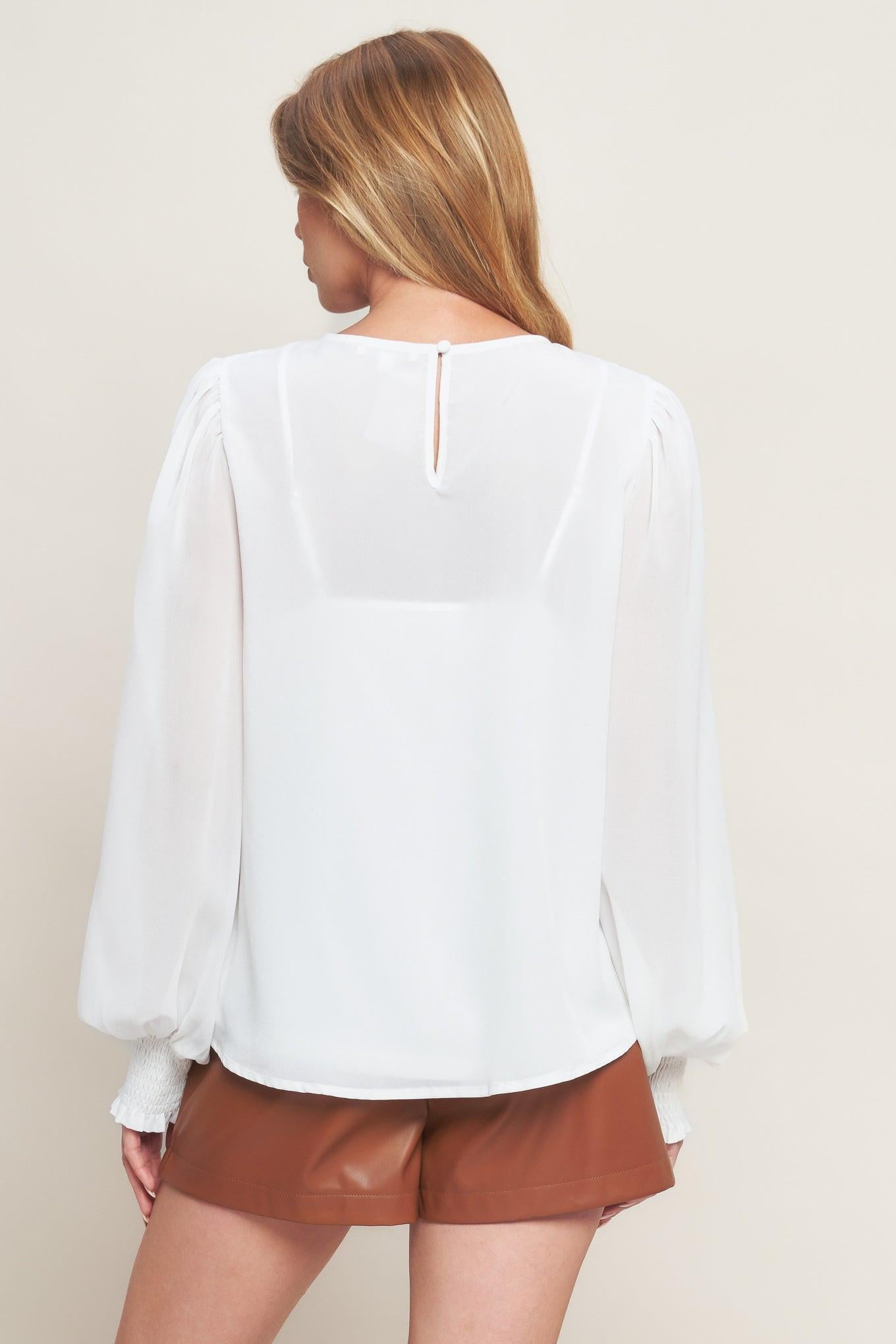 WEEKEND WANDERER WOVEN TOP