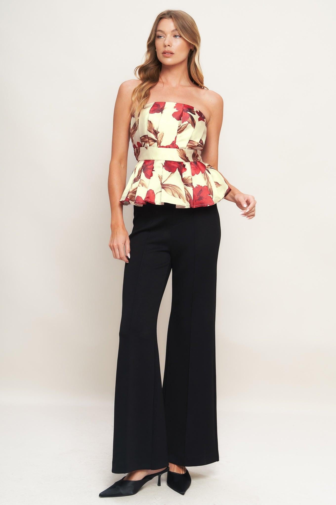 HOLIDAY BLOSSOM WOVEN TOP