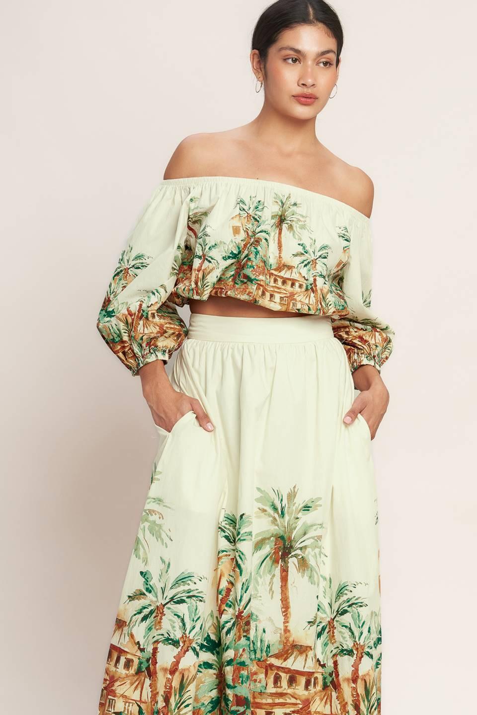 ISLAND TIME ONLY WOVEN CROP TOP