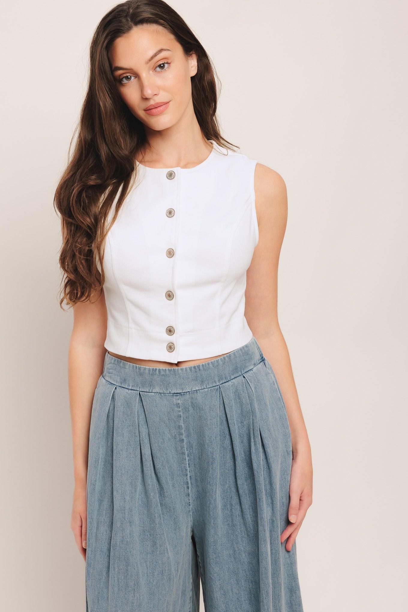 EASY WEAR WESTERN WOVEN TOP