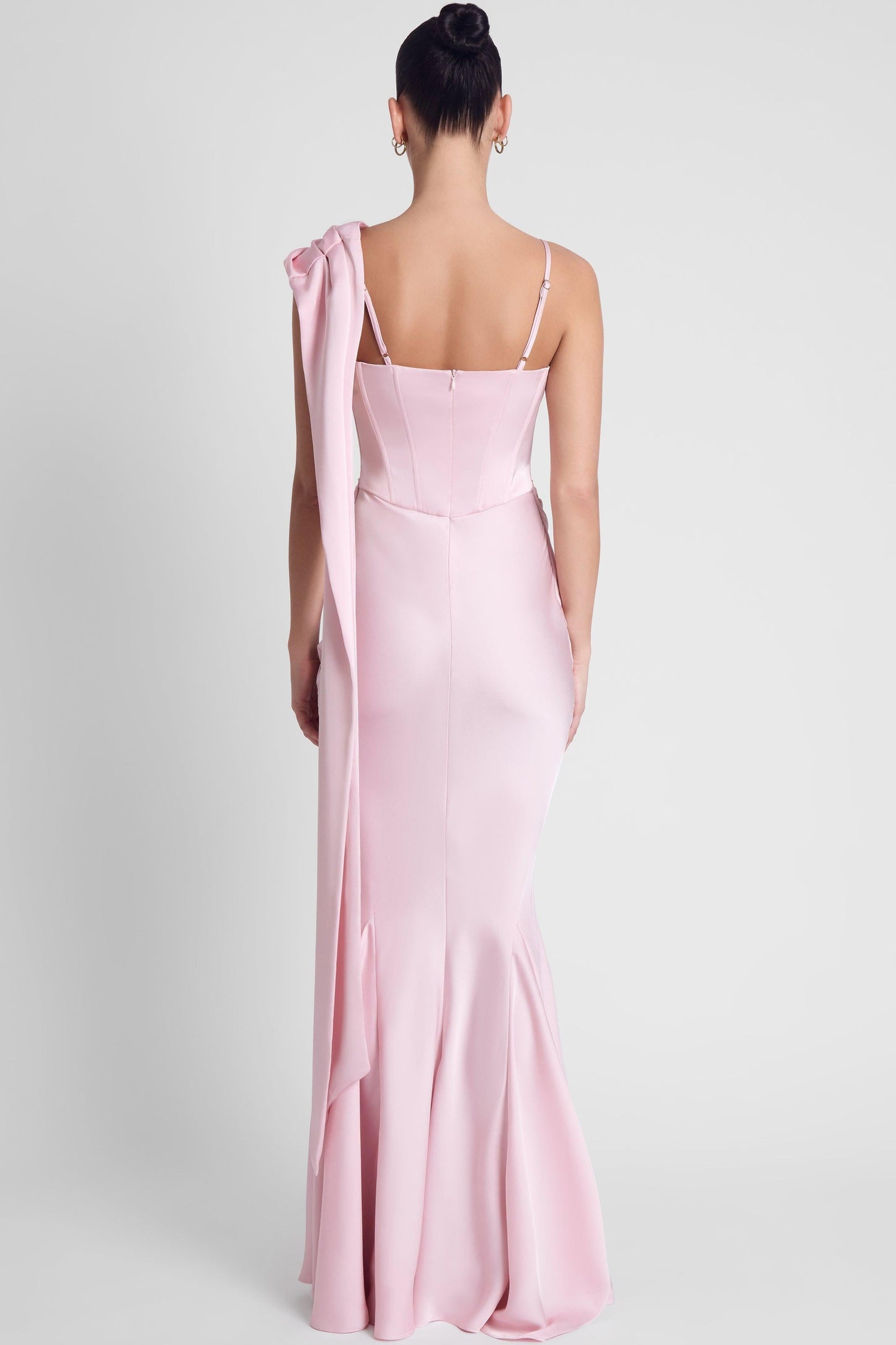 Luxurious Satin Gown | Corset Wedding Guest Dress with Draping Detail | Flattering Fit for Stunning Silhouette 5
