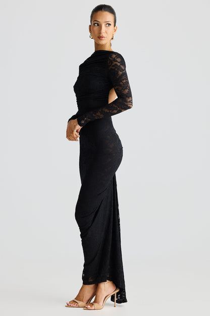 Lace Maxi Dress – Long-Sleeve High Neck