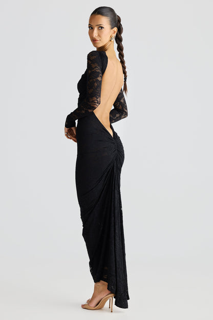 Lace Maxi Dress – Long-Sleeve High Neck