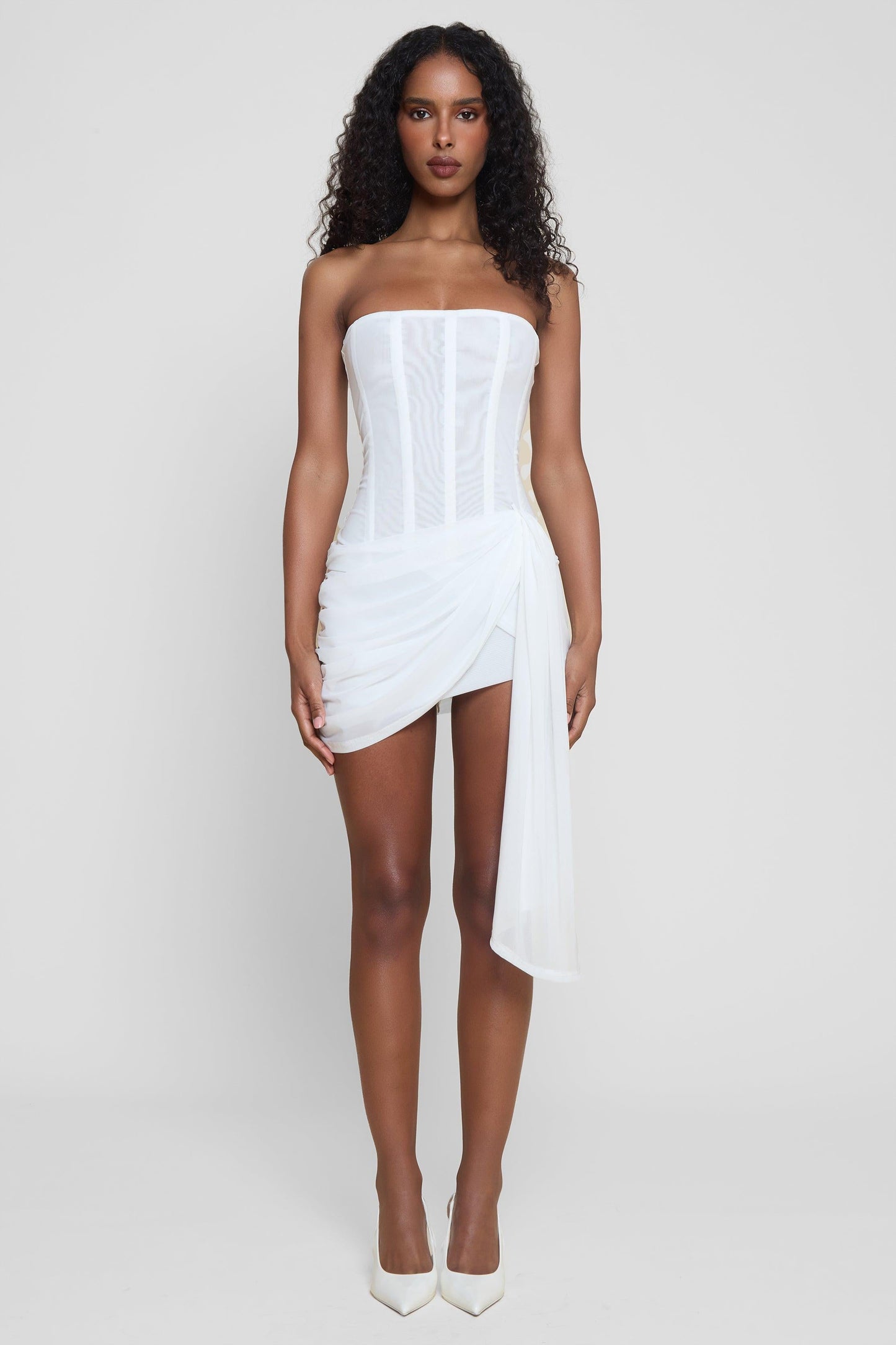 Mira Collection | Mesh Corset Dress with Double Layer Support | Sculpting Fit for Enhanced Silhouette 3