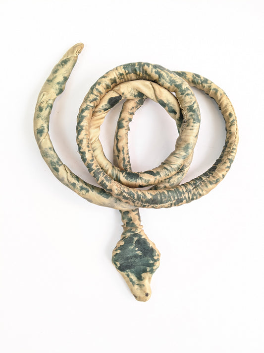 Antique Hand Painted Silk Snake