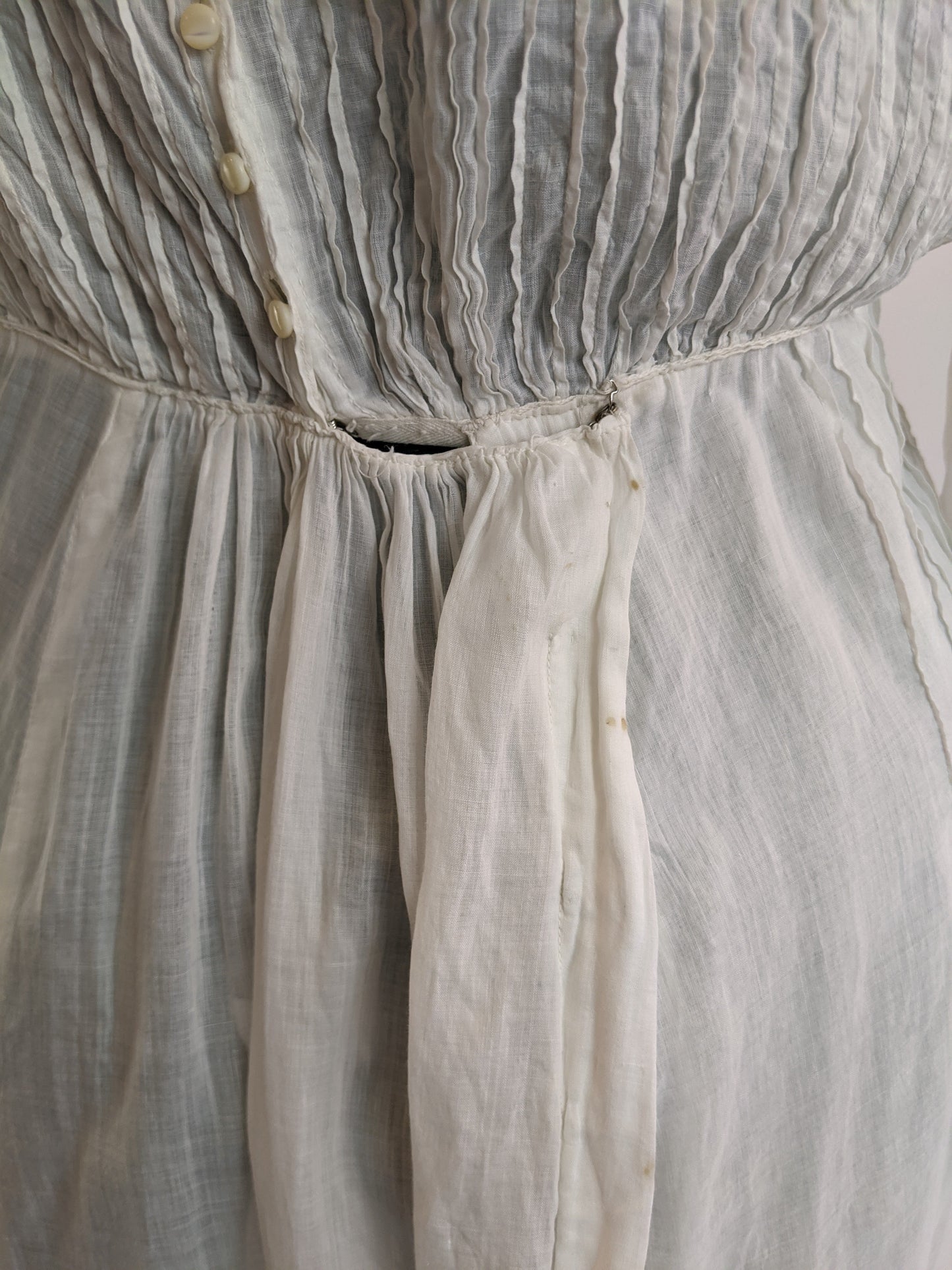 Edwardian White Cotton Lace Gown