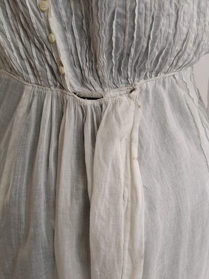 Edwardian White Cotton Lace Gown
