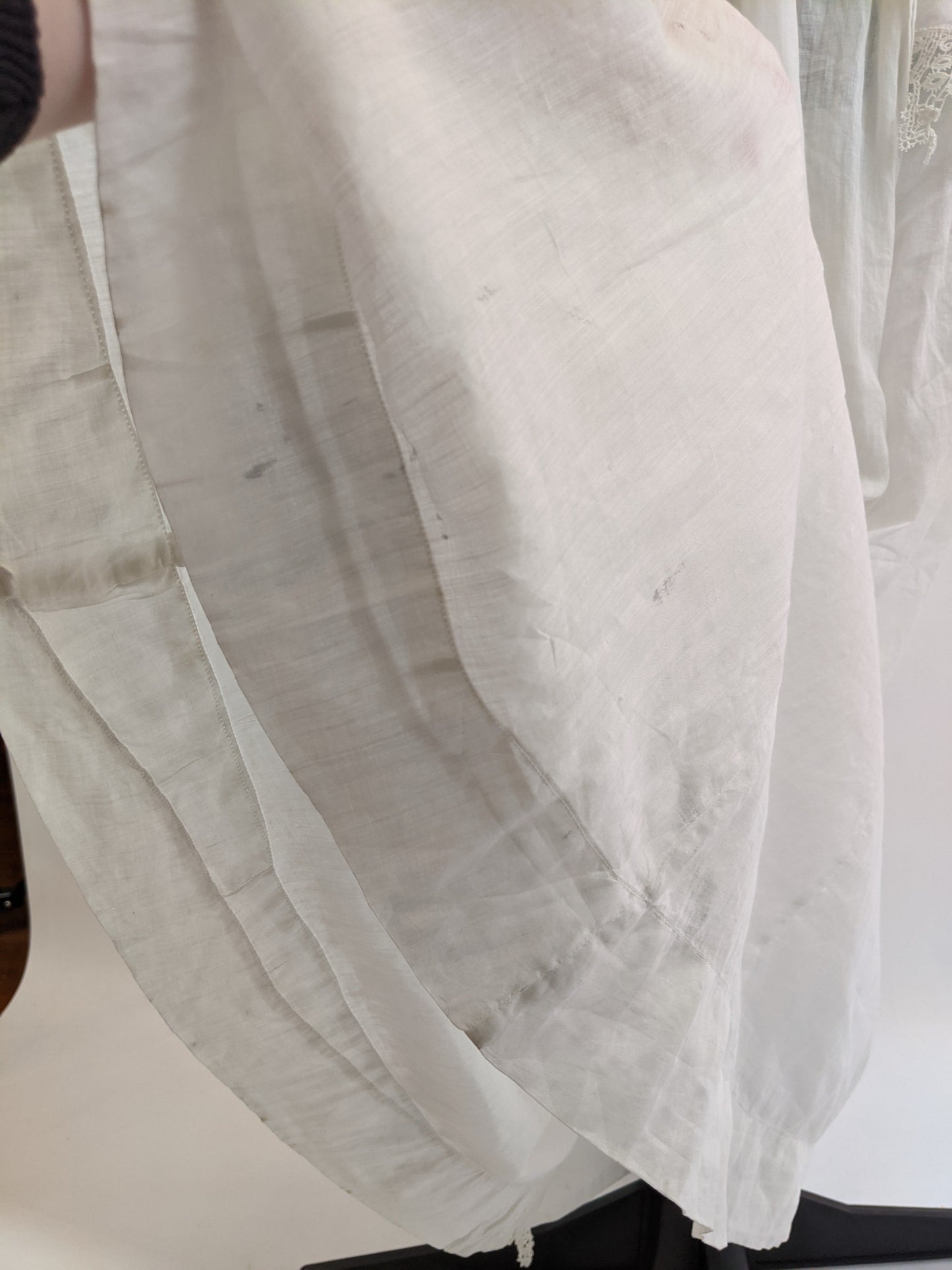 Edwardian White Cotton Lace Gown
