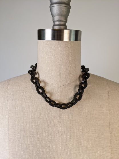Victorian Jet Chunky Chain Necklace