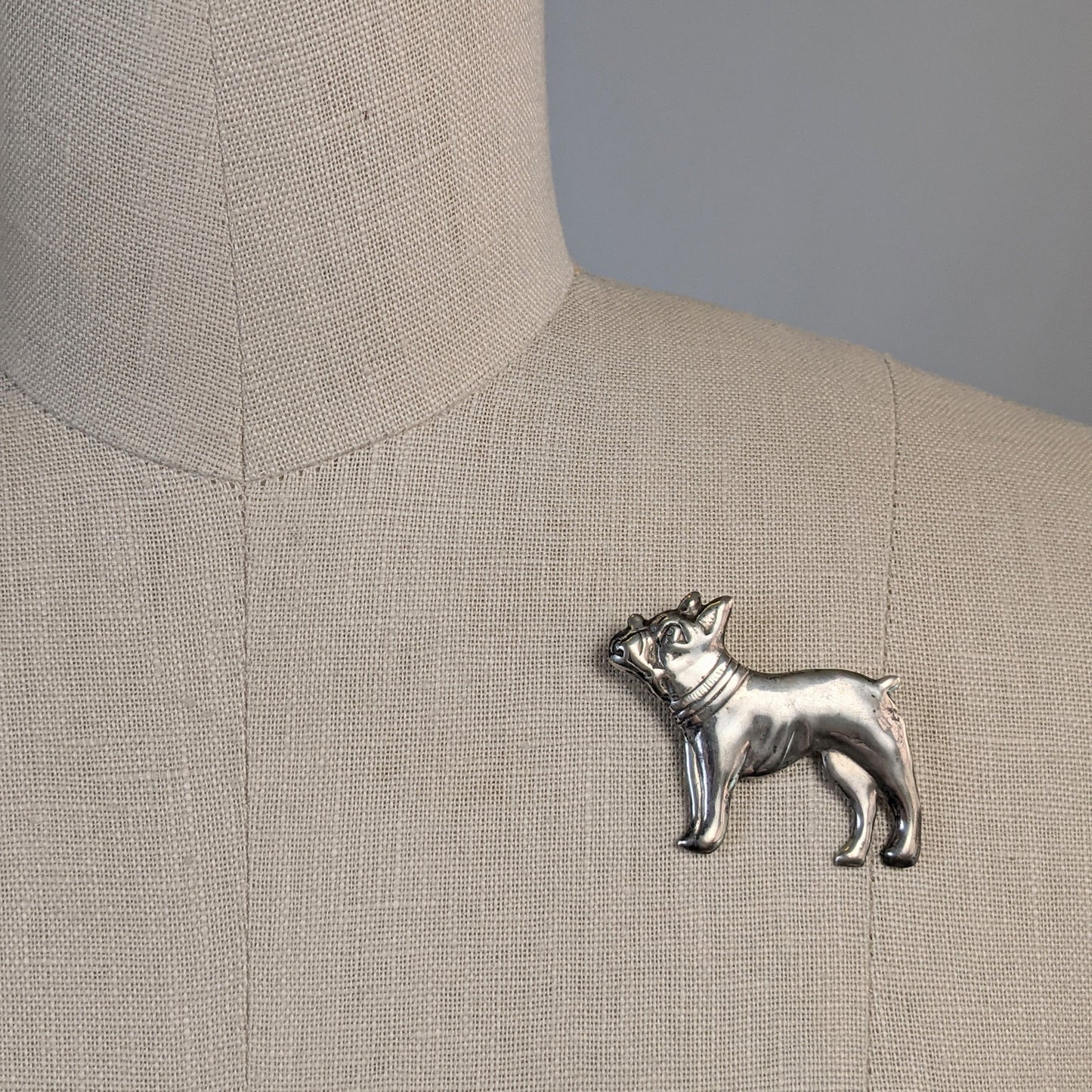 Vintage Sterling Silver Dog Brooch