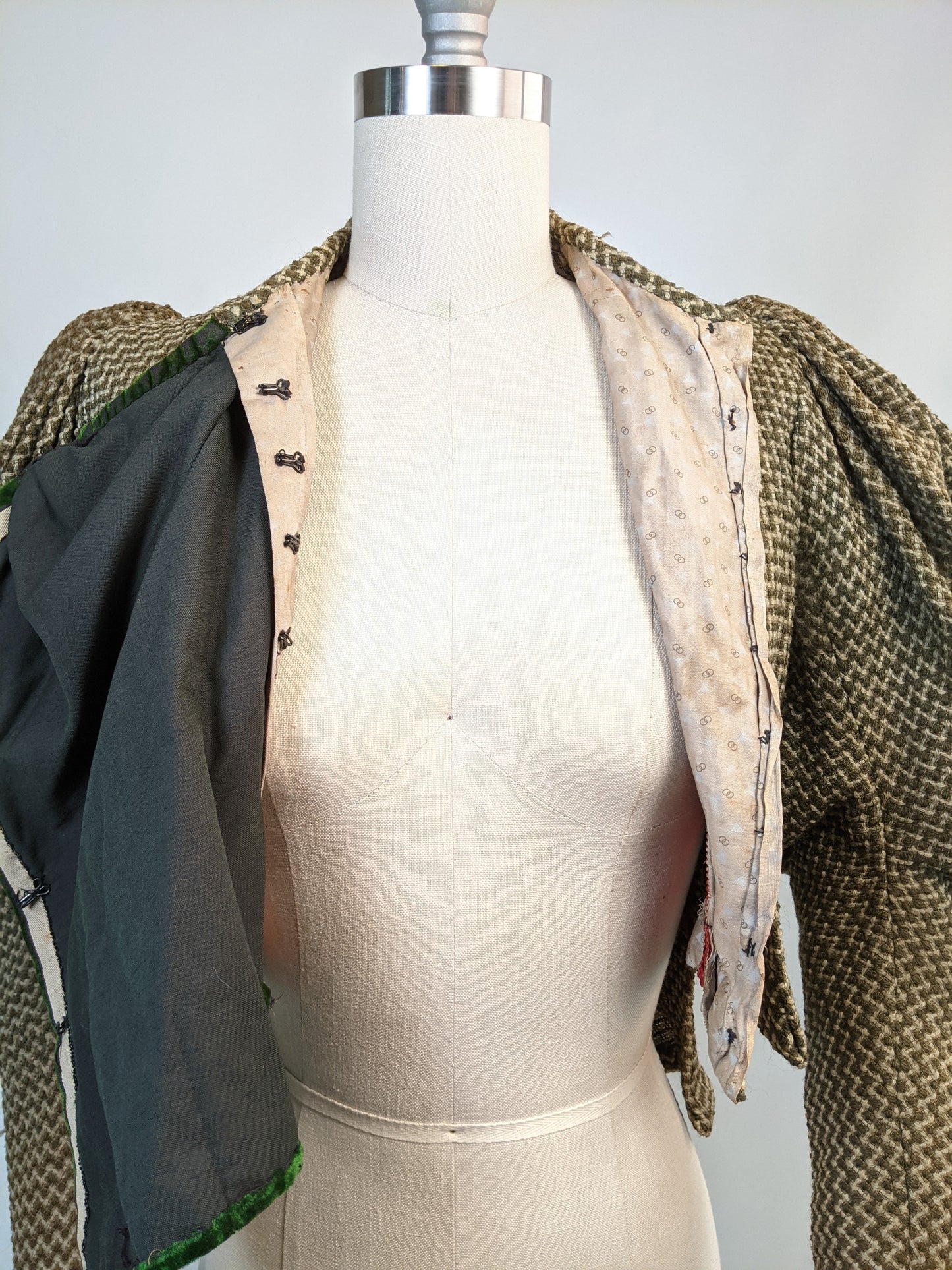 1890s Green + Brown Bodice