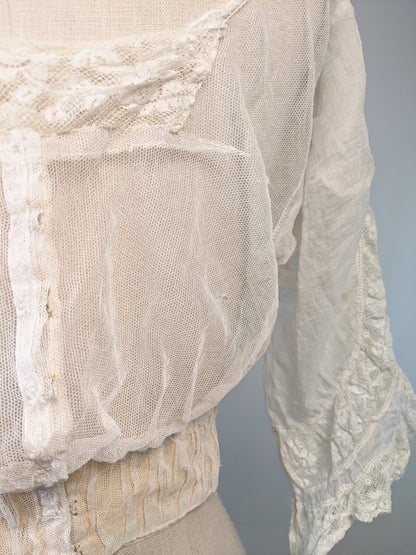 1900s Net Lace Camisole | 3/4 Sleeve