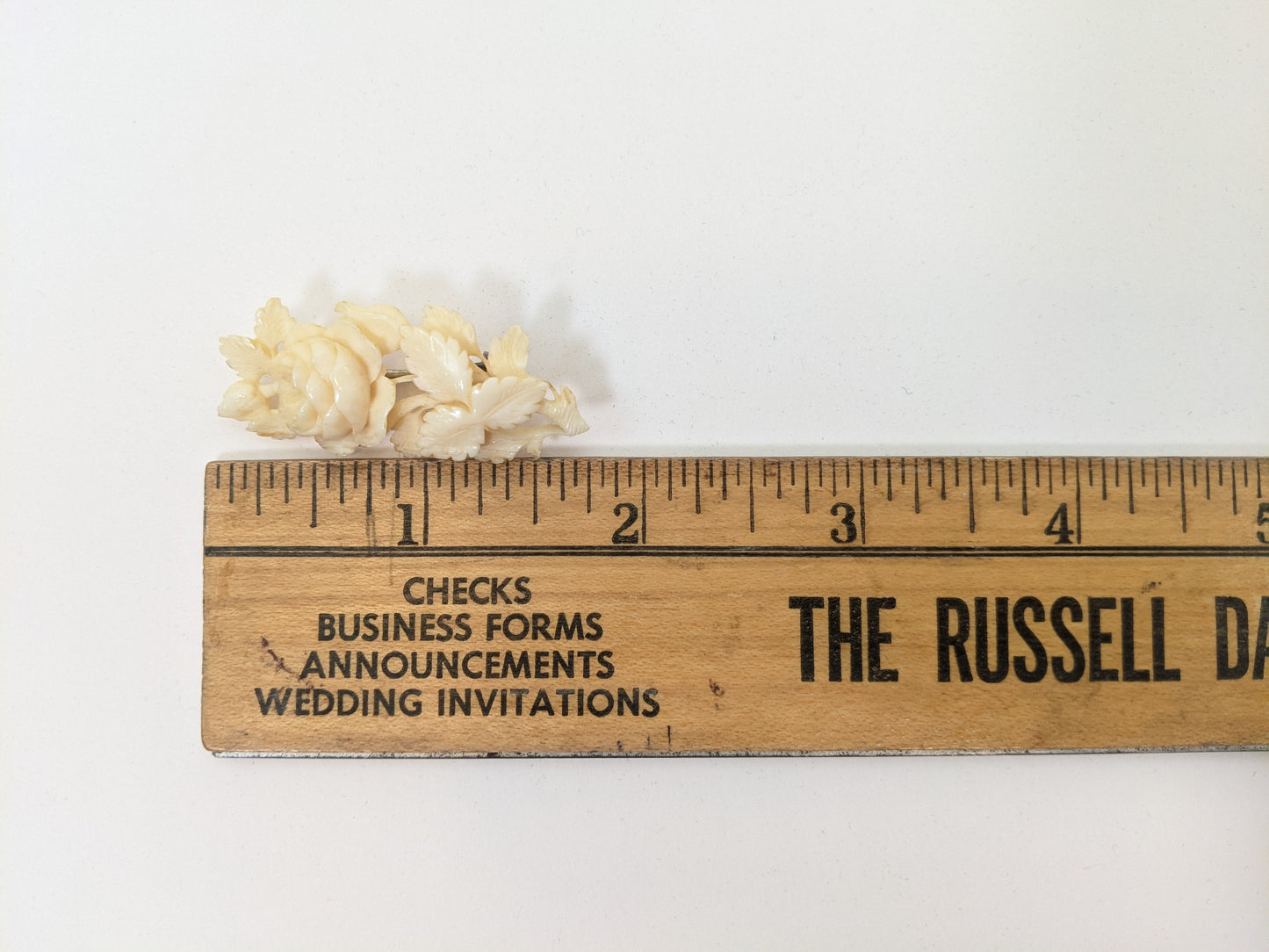 Carved Bone Victorian Rose Brooch