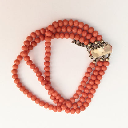 Coral Bead Bracelet C. 1890