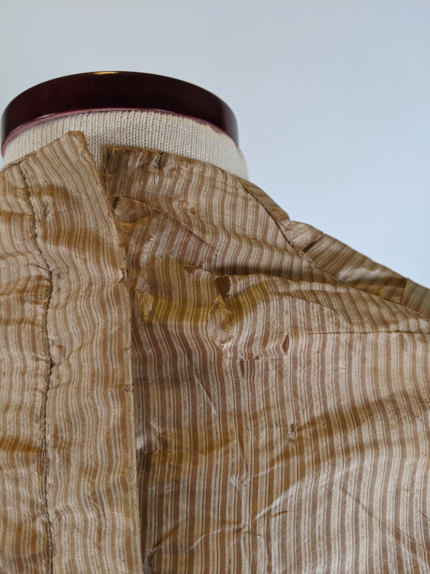 1840s Champagne Silk Gown