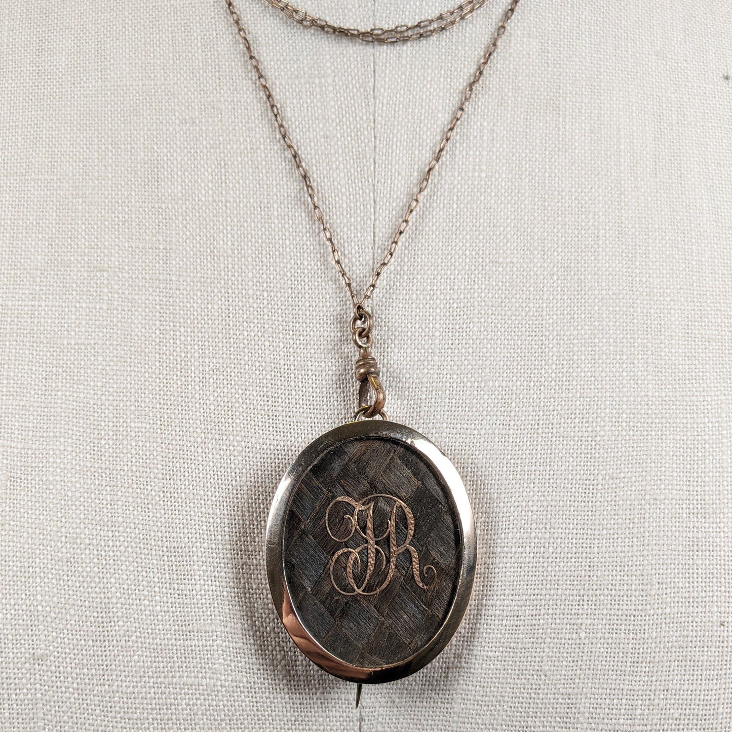 1820s-30s Woven Hair Brooch + Pendant