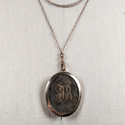 1820s-30s Woven Hair Brooch + Pendant