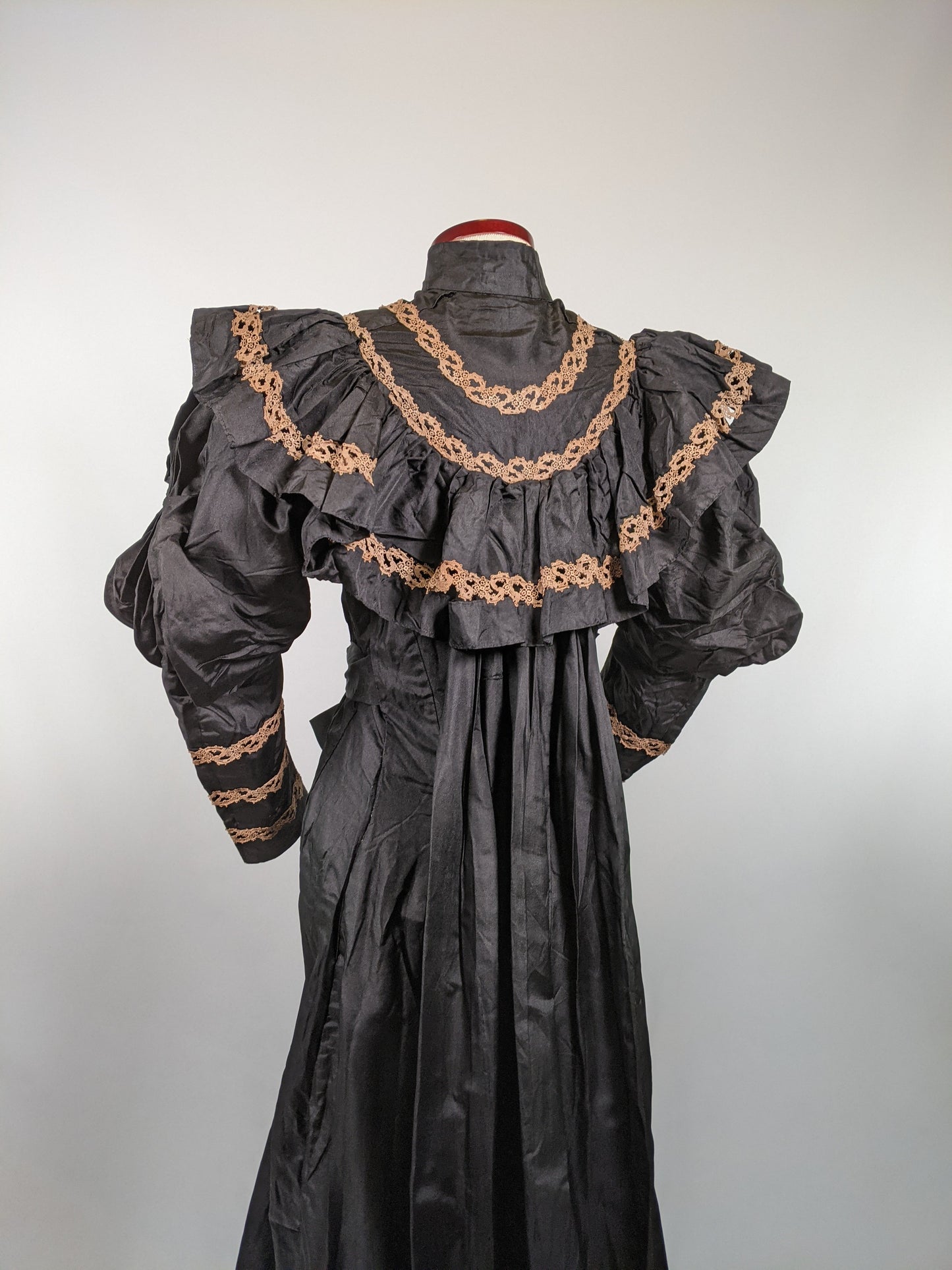 1890s Black Silk Tea Gown or Wrapper