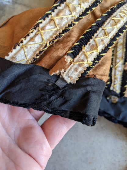 1880s Black Brocade Bodice