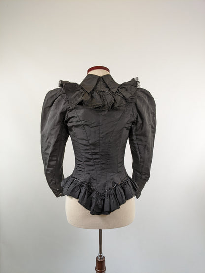1890s Black Bodice XXS