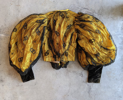 1904-1905 Yellow + Black Silk Bodice