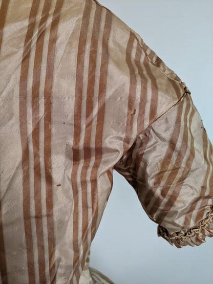 Romantic Era Gold Silk Evening Gown