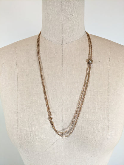 1890s-1900s Opal + Pearl Star Slide Chain