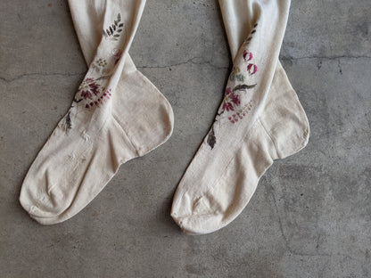 Antique Embroidered Stockings