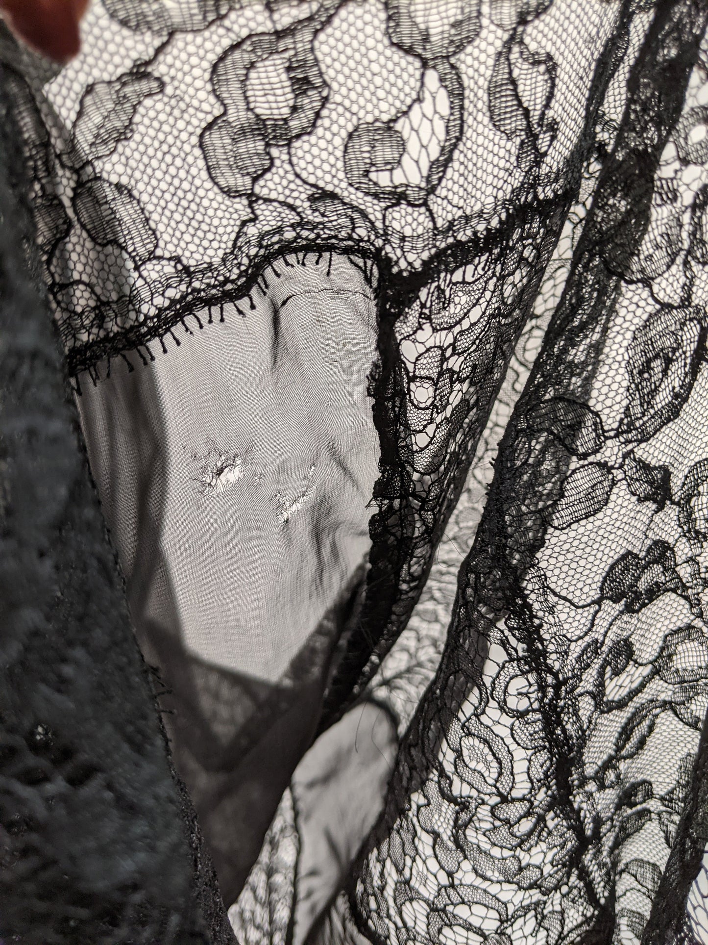 1930s Black Silk + Lace Dress