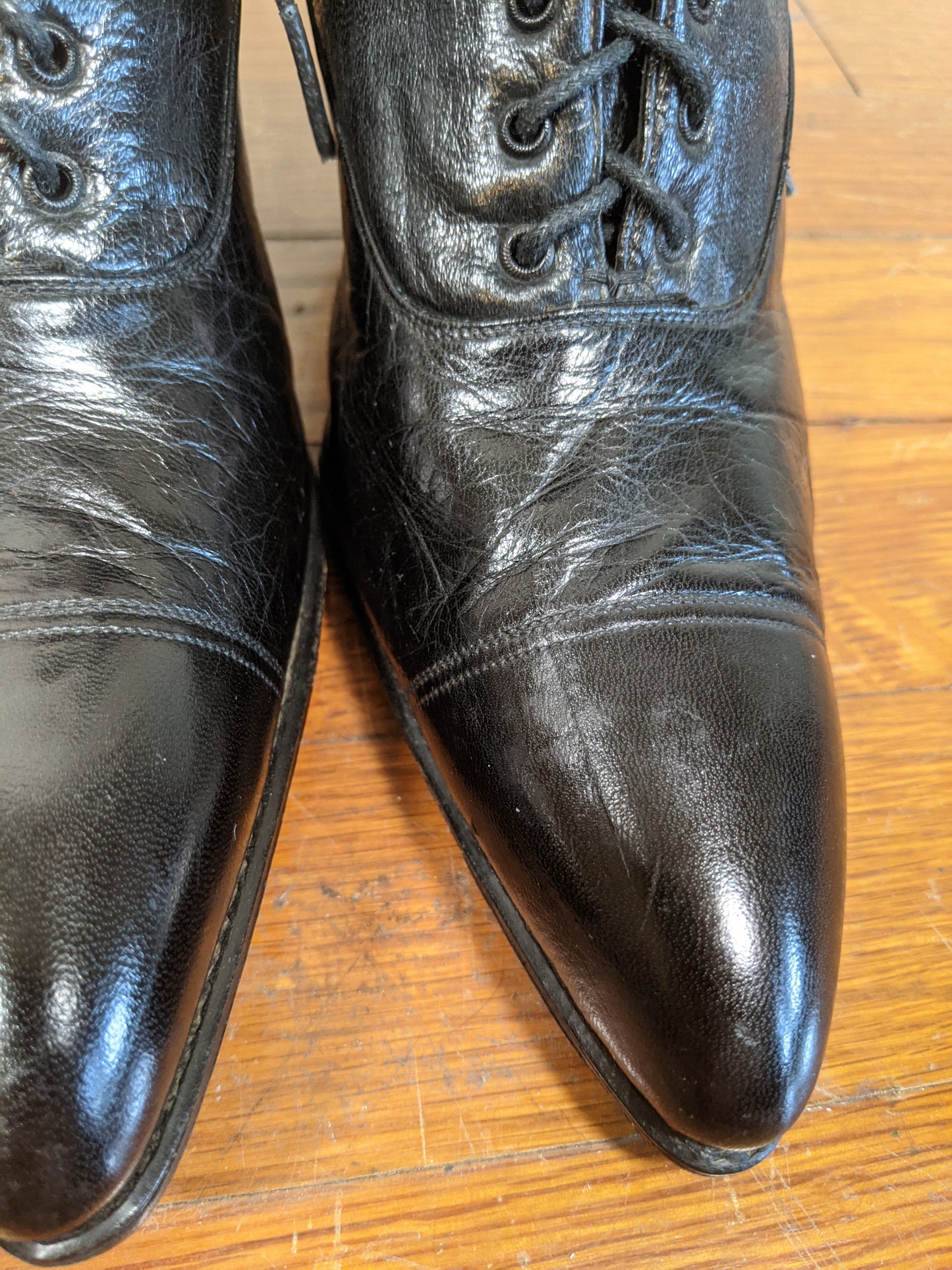 1910s-1920s Black Louis Heel Boots | Approx 6.5-7