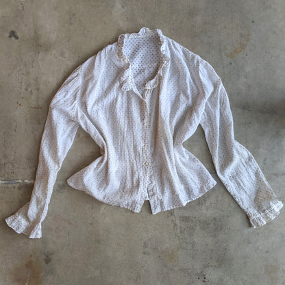 1900s-1910s Swiss Dot Shirt Waist