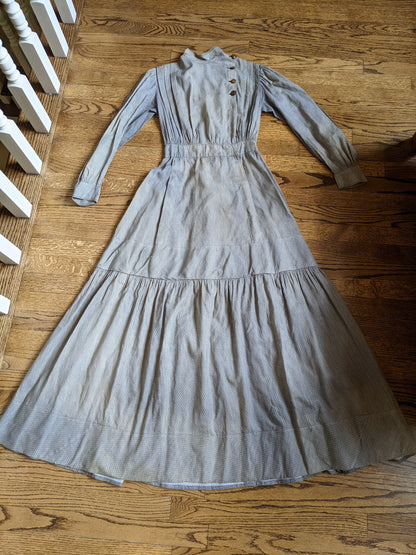 1900s Black + White Cotton Dress