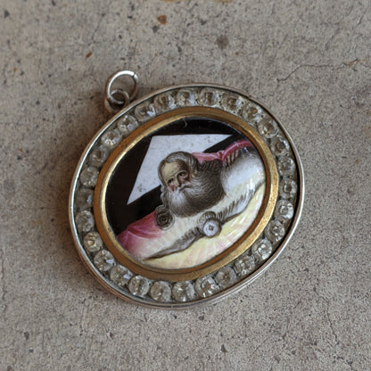 Early 19th c. Rock Crystal Silver Pendant