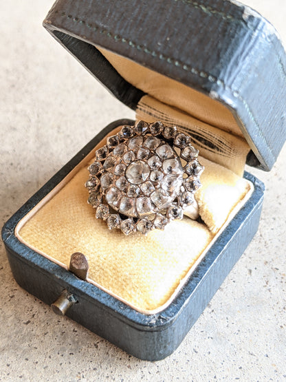 Early 19th c. Black Dot Paste Silver Ring