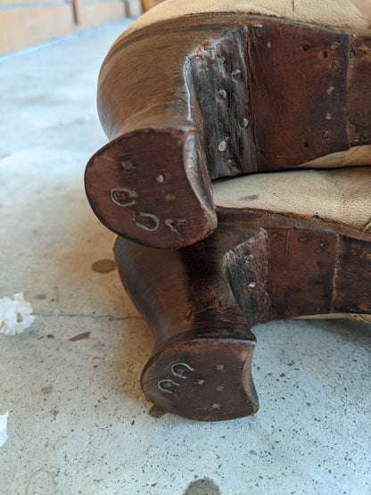 1900s-1910s Oatmeal Brown Lace Up Boots | Sz 7-7.5