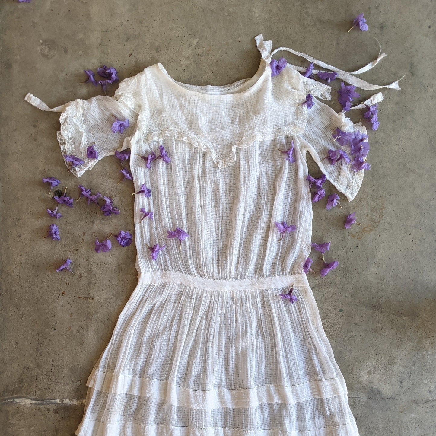 C. 1920s Cotton Gauze Dress