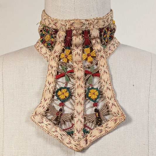 1900s Collar with Butterflies, Spider Webs, Flowers