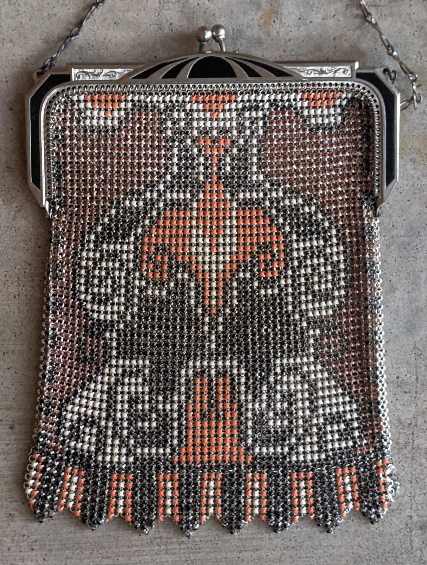 c. 1930 Whiting & Davis Beadlite Purse in Original Box